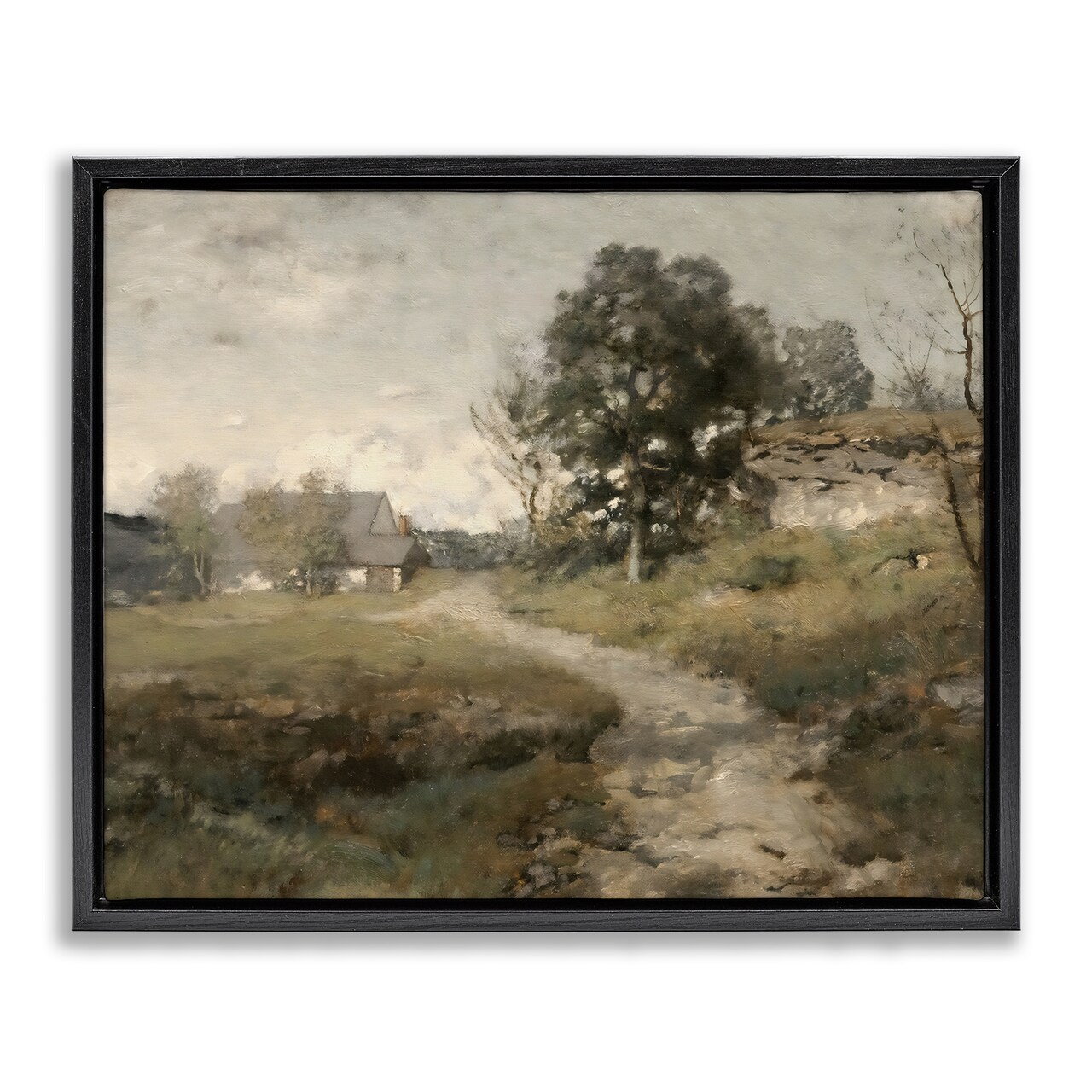 Stupell Industries Vintage Farmhouse Scenic Landscape Floating Frame, design by Riley B